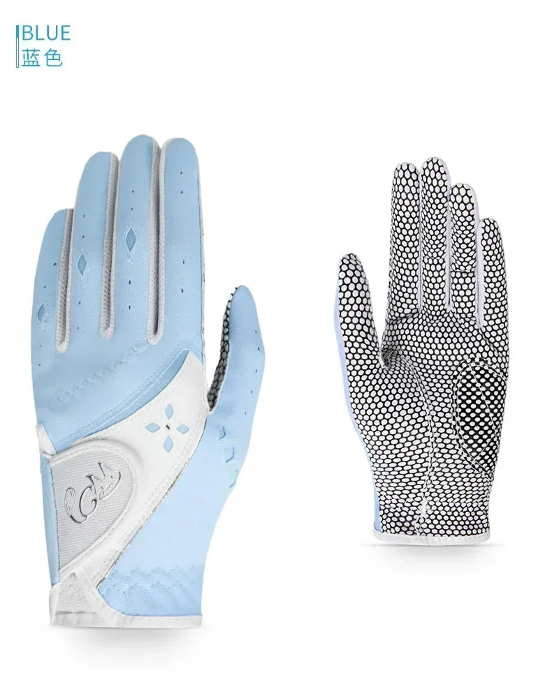 PGM 1 Pairs Women Golf Gloves Soft Breathable PU Leather With Non-Slip Particle Outdoor Sports Wholesale Accessories