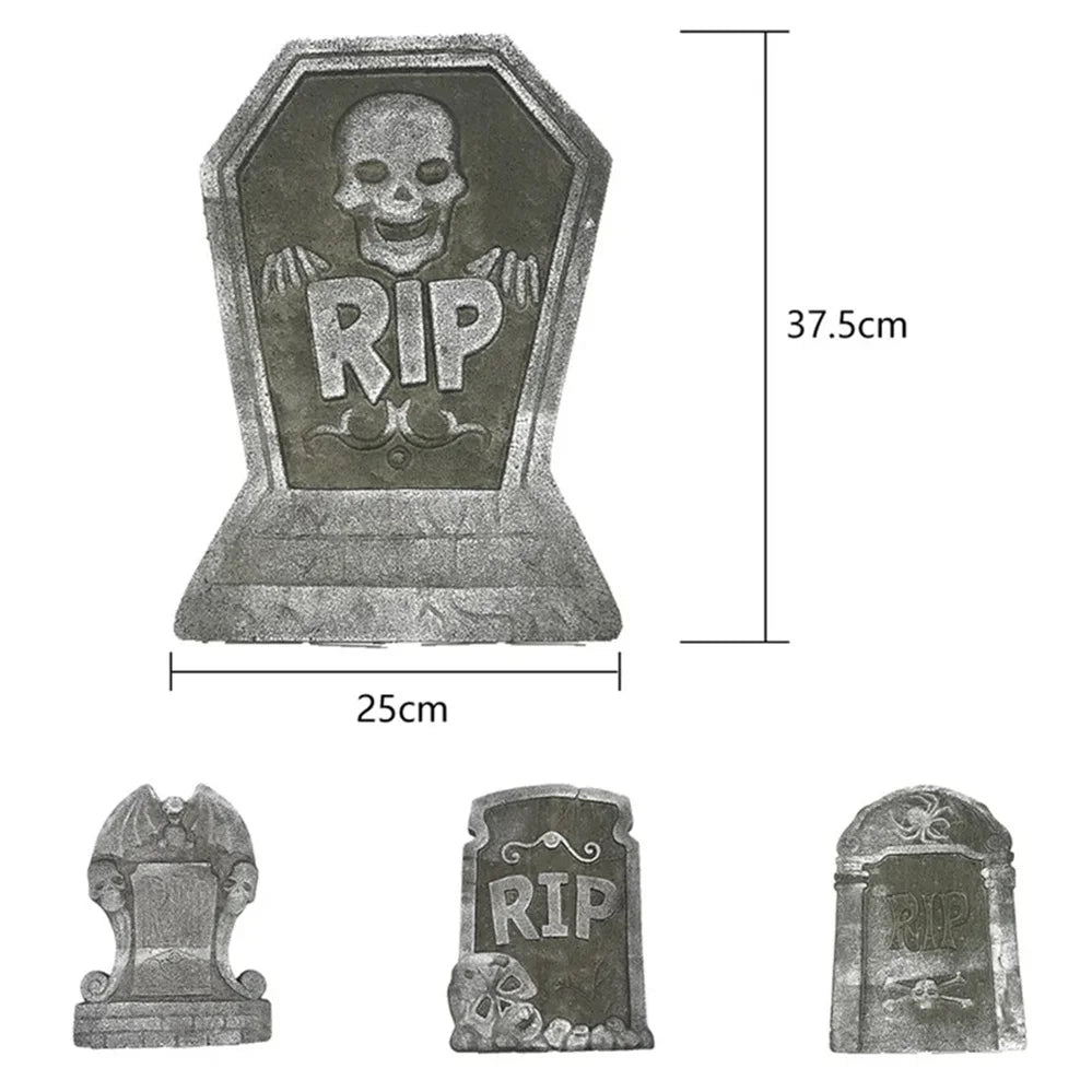 Halloween Decoration Foam Skeleton Tombstone With RIP Letters Grave Bat Horror House Props Rip Tombstone Props Party Supplies