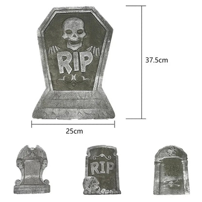 1Pcs Halloween Decoration Skeleton Tomb Tombstone With RIP Letters Bad Omens Haunted House Decor for Home Garden Frighten Kids