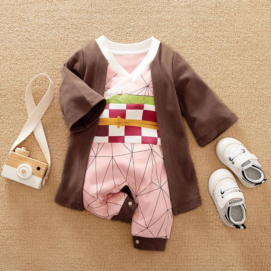 Newborn Halloween Costume Baby Boy Girl Clothes Infant Kids Anime Cosplay Kyuubi Akatsuki Luffy Romper Toddler Jumpsuit 0-18m