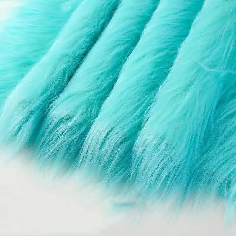 5x180cm Long Faux Fur Plush Silk Fabric Handmade DIY Doll Garment Toy Beard Hair Immitation Fox Fur Plush Ribbon Fabric