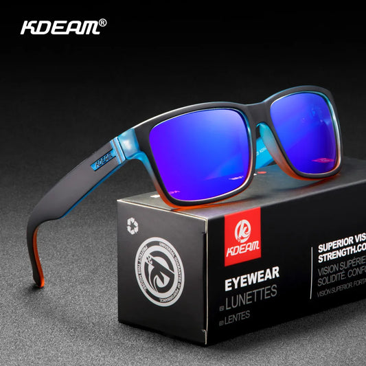 KDEAM Revamp of Sport Men Sunglasses Polarized Shockingly Colors Sun Glasses Outdoor Driving Photochromic Sunglass With Box