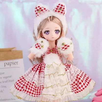 1/6 Bjd Dolls for Girls Hinged Doll 30 Cm With Clothes Blonde Brown Eyed Articulated Toys for Children Spherical Joint Playsets