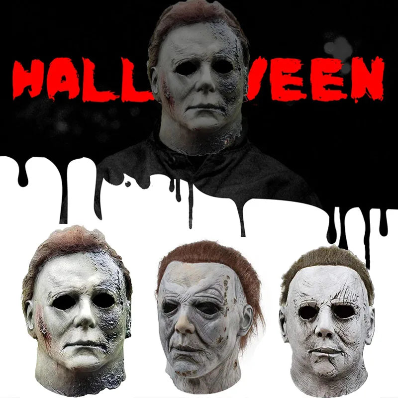 Halloween Ghost Scary Mask Movie Latex Mask Michael Myers Head Mask Masquerade Dressing Up for Halloween Party Cosplay Props