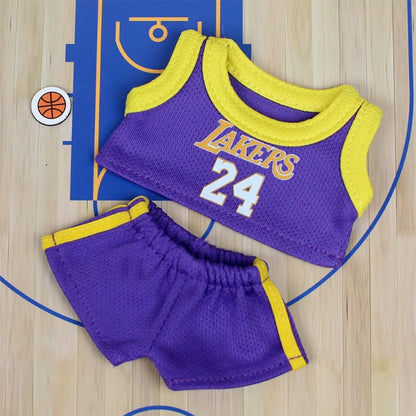 [Clothes Only] 17cm Labubu Baby Clothes, Vinyl Pendant Clothes, Basketball Jersey, Heart Macaron Labubu.