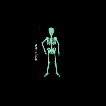 Luminous Hanging Skeleton Movable Glow Fake Skull Scary House Pendant Props Halloween Party Home Yard Outdoor Garden Decoration