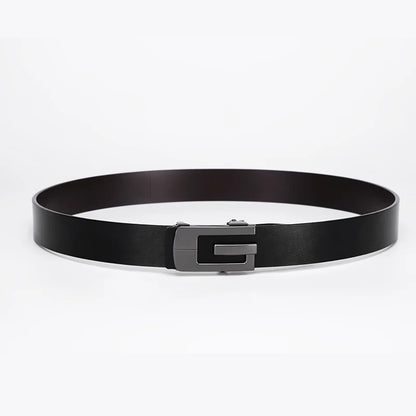 GOLF Belt Men's Genuine Leather Automatic Buckle Belt Pure Cowhide Men's Pants Belt Young and Middle Aged  2024