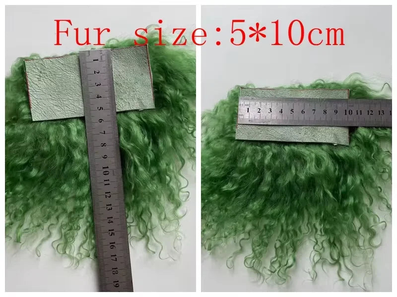 High Quality Sheepskin Wool Lamb Fur Pelt Hair Row Curly Hair Extensions SD Blyth Dolls Wigs Hair Wefts Accessories