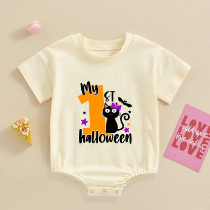 My First Halloween Print Baby Bubbles Romper Halloween Party Infant Outfit Bodysuit Newborn Large Jumpsuit Newborn Retro Clothes