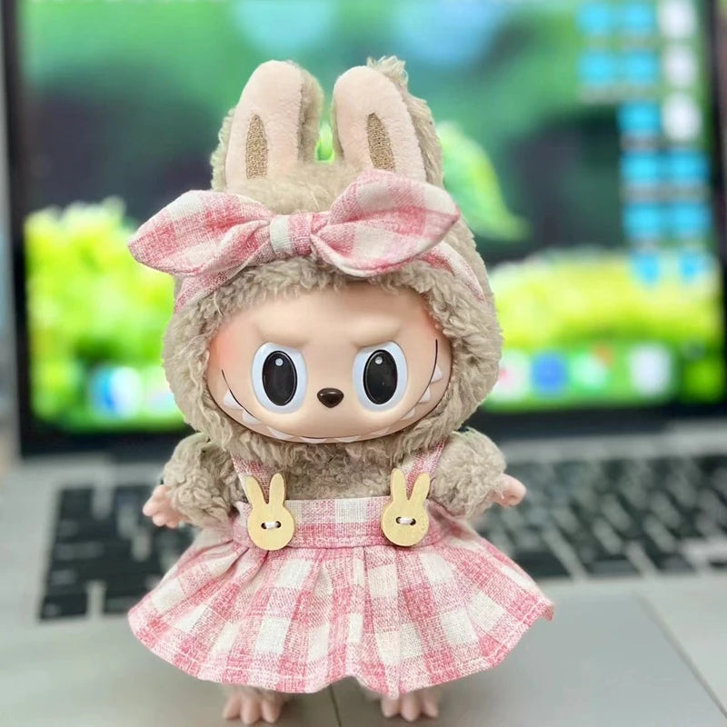 17cm Cute Mini Plush Doll'S Clothes Outfit Accessories for Korea Kpop Exo Labubu Idol Dolls Sweater Hoodie Clothing DIY Kid Gift