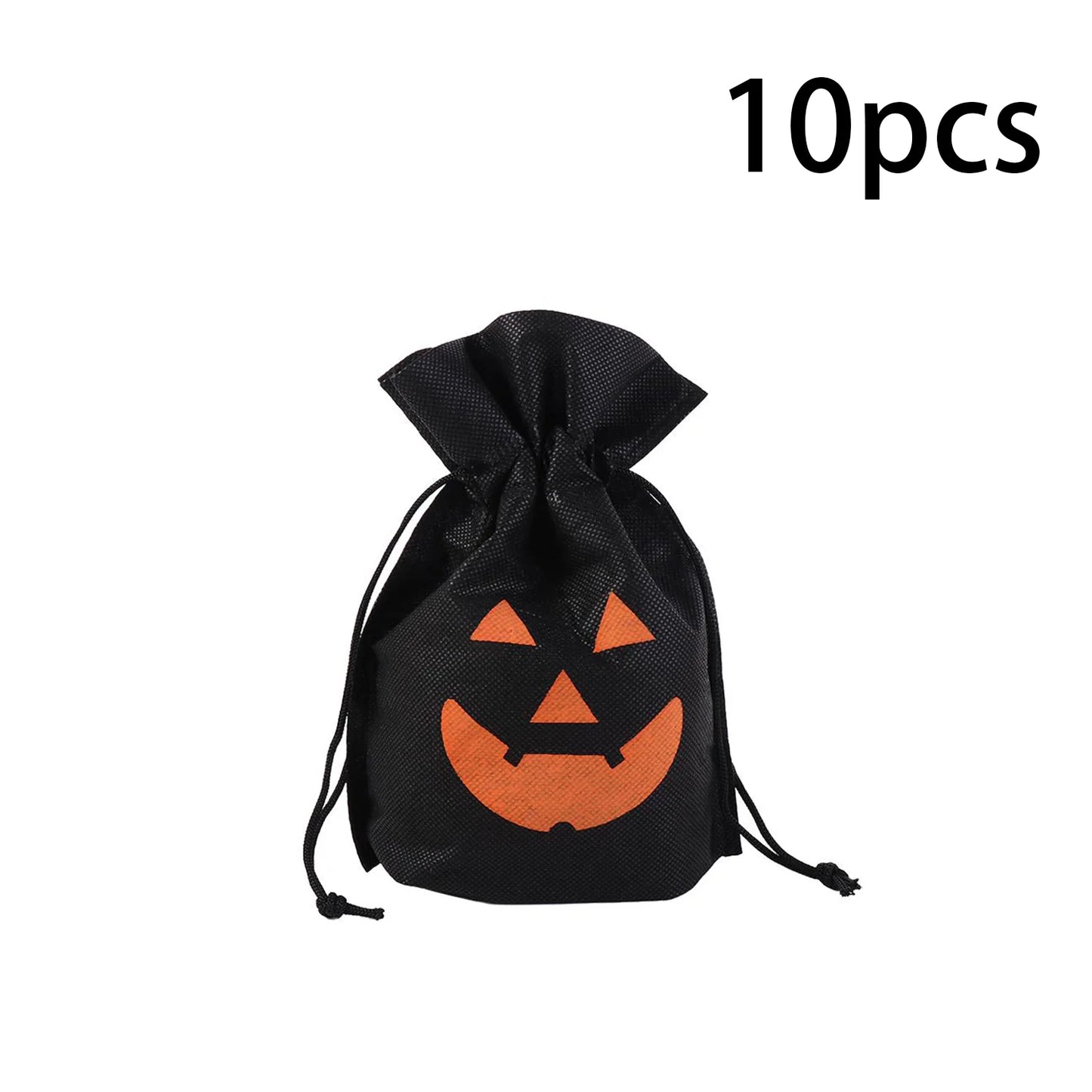 5/10/20 PCS Halloween Pumpkin Candy Bag Non-Woven Fabric Drawstring Storage Bags Gift Packaging Pouch Party Supplies Kid Favor
