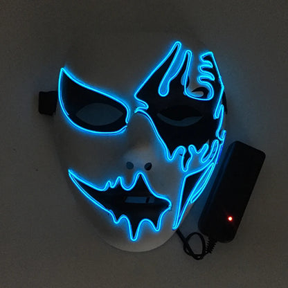 New Arrival LED Luminous Cosplay Anime Mask Neon Light Up Fox Mask Halloween Party Mask Carnival Party Led Mask
