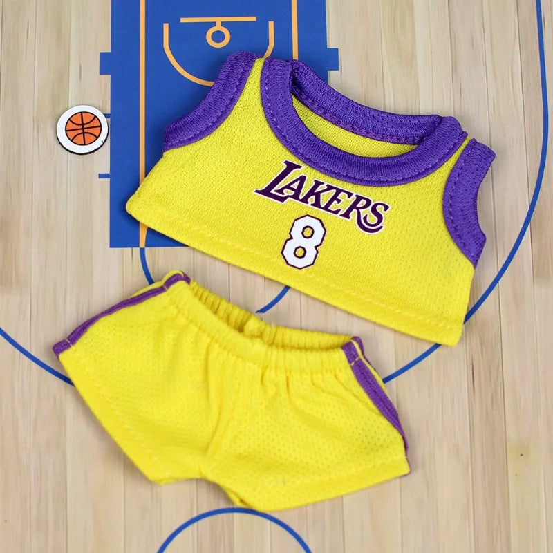 [Clothes Only] 17cm Labubu Baby Clothes, Vinyl Pendant Clothes, Basketball Jersey, Heart Macaron Labubu.