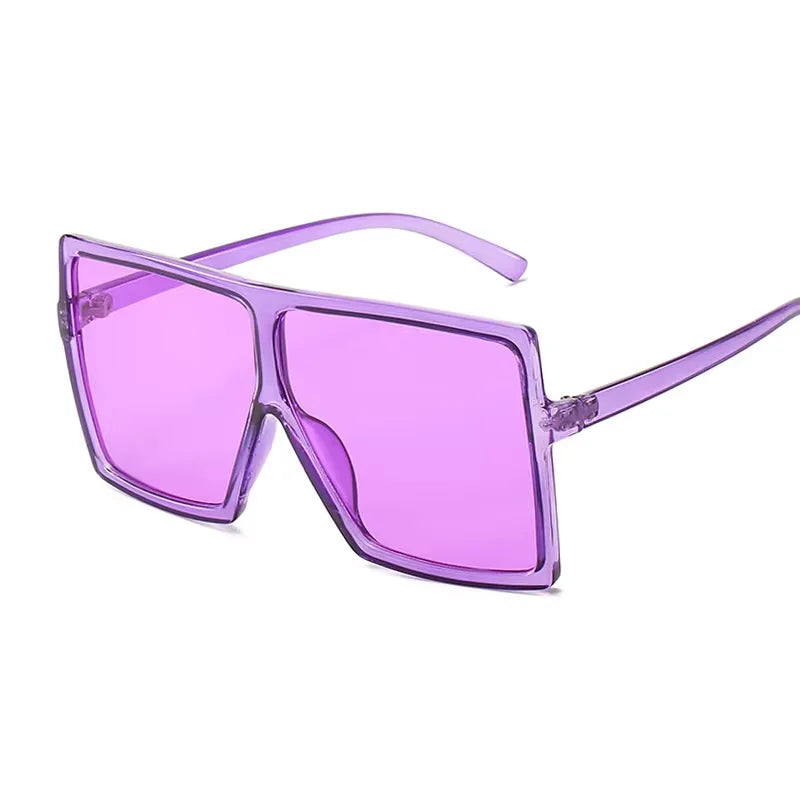 Oversized Shades Sunglasses Woman Black Fashion Square Big Frame Sun Glasses Female Vintage Retro Glasses Unisex Oculos Feminino