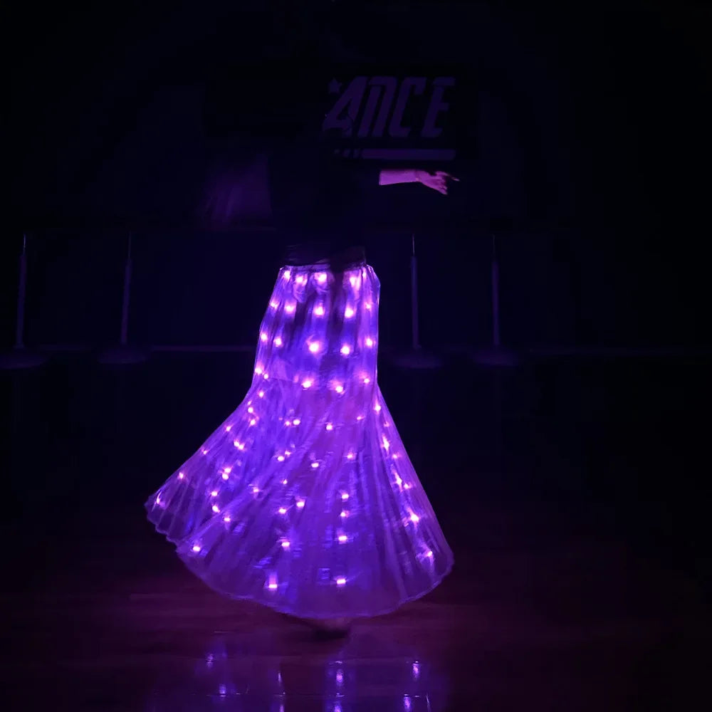 Light Up Skirt for Women LED Long Tutu for Girls Glow Dance Performance Outfits Rave Clothes Halloween Christmas Party Supplies