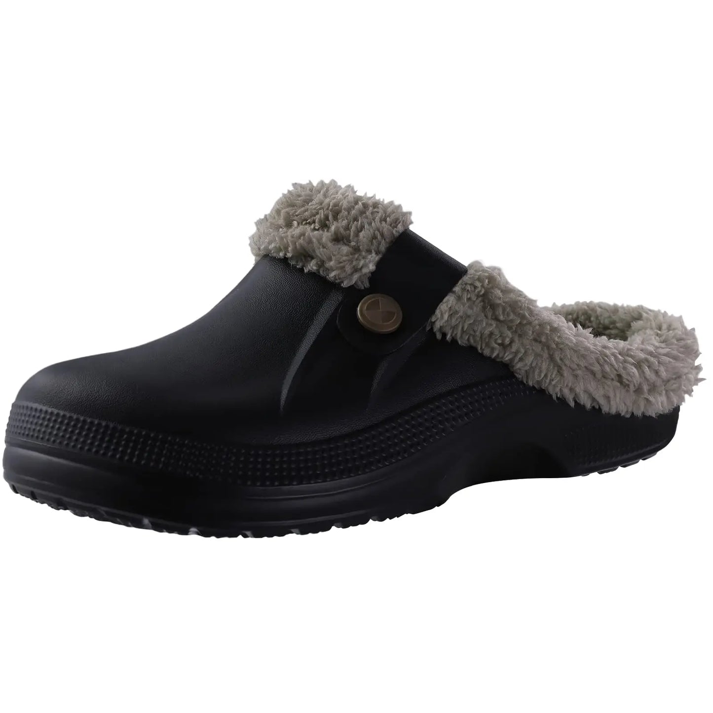 Evshine Winter Warm Clogs Men Waterproof Garden Slippers Fur Clogs Slippers Fuzzy Plush Slippers Bedroom Shoe for Indoor Outdoor