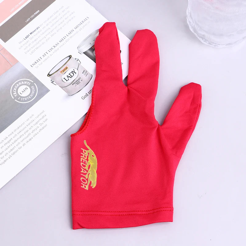 Beginners Practice Non-Slip Billiard Gloves Three Fingers Snooker Pool Cue Billiard Glove for Left Hand Lycra