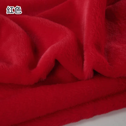 Plain Faux Fur Fabric Smooth by the Meter for Clothes Coats Dolls Sewing Thickened Imitation Rex Rabbit Plush Textile Soft Silky