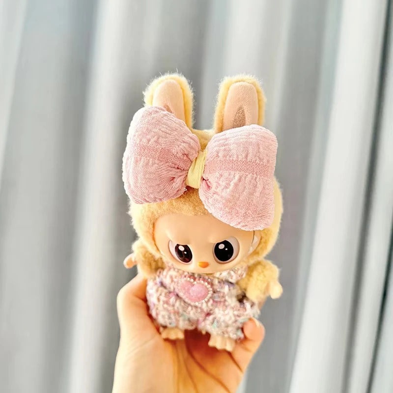 For 17cm Labubu V1 V2 Outfit Clothes Pendant Baby Clothes Strap Powder Love Fragrant Style Clothes Decoration Accessories