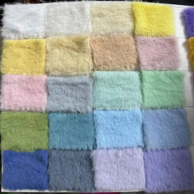 Plain Faux Fur Fabric Smooth by the Meter for Clothes Coats Dolls Sewing Thickened Imitation Rex Rabbit Plush Textile Soft Silky