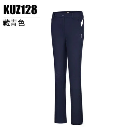 PGM Women Summer Golf Pants Ankles Cropped Fit Slim Elastic Flared Trousers Zip Pocket Waterproof Lady Golf Clothing KUZ128