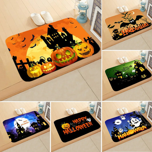 2024 Halloween Pumpkin Carpet Bedroom Bathroom Floor Mats Decorative Halloween Floor Mats Christmas Mats Christmas Decorations