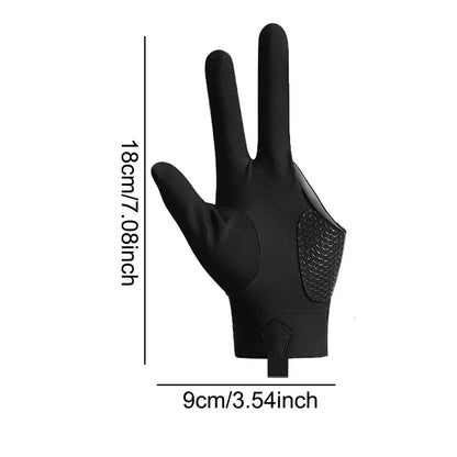 Billiards Glove Left Right Hand 3 Finger Snooker Billiard Glove Non Slip Stickers Elastic Billiard Training Gloves Accessories