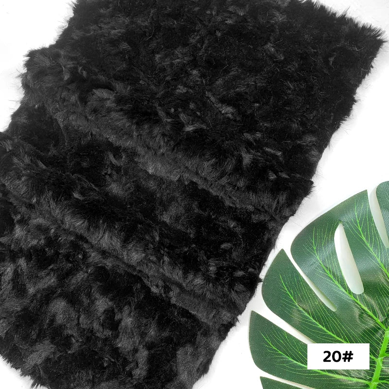 25x45cm Embossed Microfiber Plush Faux Fur Furry Fabric Soft Imitation Rabbit Fur DIY Doll Garment Coat Jacket Sewing Material