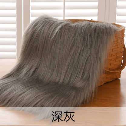 Dolls Long Plush Fabric Per Meter for Upholstery Coats Chair Cover Sewing Plain Fashion Fur Textile Needlework Thick Comfortable