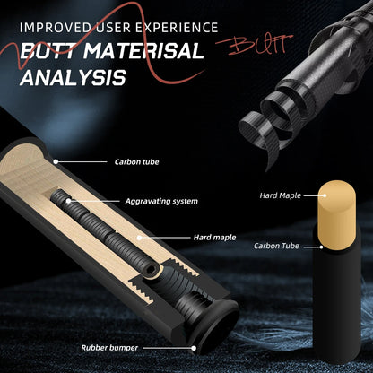 CRICAL Fiber Pool Cue Stick CRICAL 58" Billiard Cue Sticks Professional Low Deflection With 3/8 * 8 Pin Joint Billard Cues