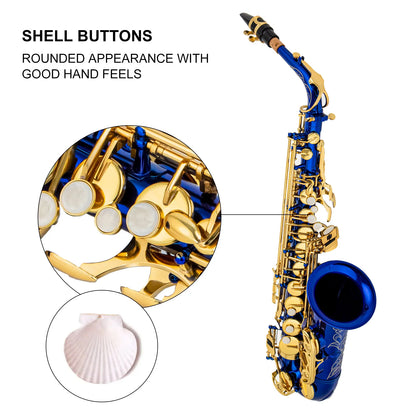 Alto Saxophone Wind Instrument E-Drop Children's Beginner Adult Professional Performance Grade Saxophone Full Set of Accessories