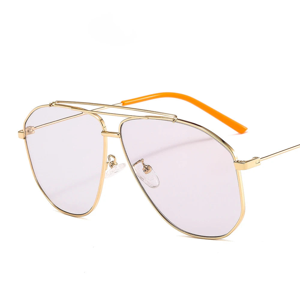 46224 Vintage Metal Frame Pilot Sunglasses Women Fashion Uv400 Glasses Men Anti Glare Sunglasses