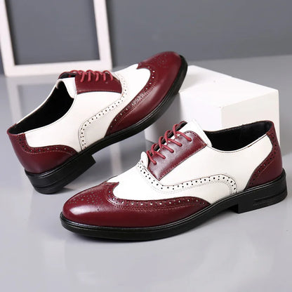 Luxury Designer Patent Leather Shoes Men Pointed White Black Mixed Oxfords Wedding Dress Formal Footwear Zapatos Hombre