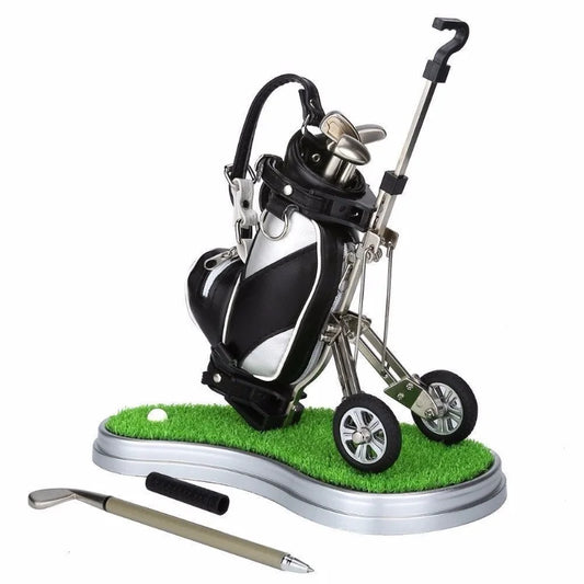Mini Golf Pen Holder  for Desktop Decoration Bag Golf Birthday Cake Golf Gift for Golfer Coworker Fanatic Fans Father 'S Day