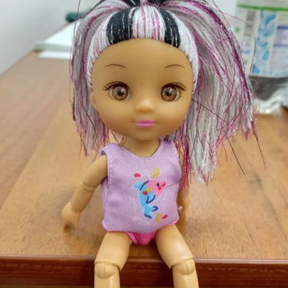 16cm Girl Doll With Clothes Brown Skin Multi Joint Movable Body Girls DIY Toys Birthday Gifts