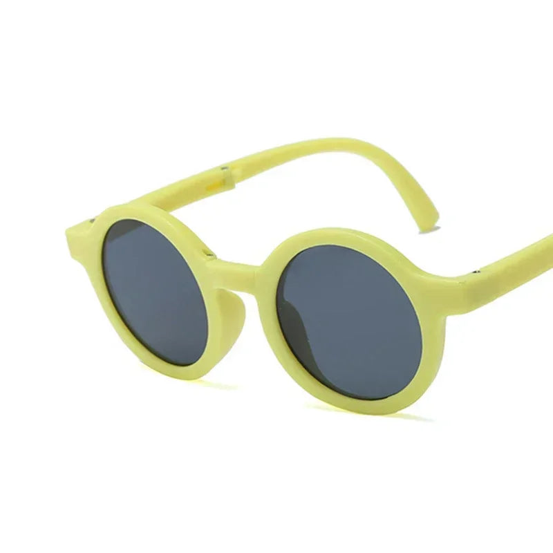 Classic Ins Folding Sunglasses Children Brand Designer Pink Round Frame Sun Glasses Girls Boys Lentes UV400 Gafas Sol Mujer