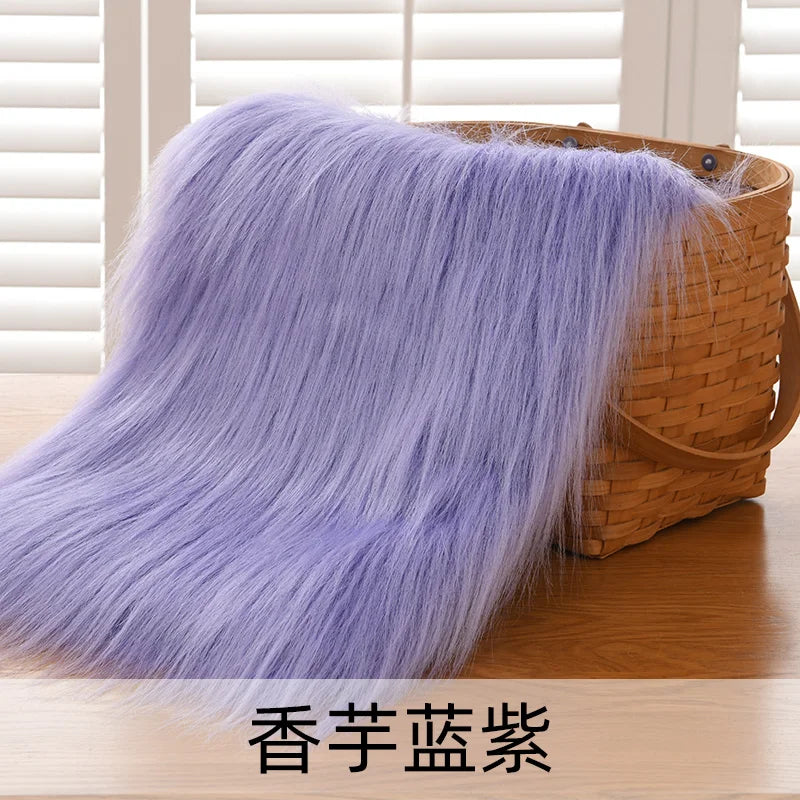 Dolls Long Plush Fabric Per Meter for Upholstery Coats Chair Cover Sewing Plain Fashion Fur Textile Needlework Thick Comfortable