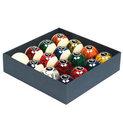 5.72cm Marble Texture Billiard Balls Set, 16pcs Resin Pool Table Balls, Standard International 2.25" Balls for Game Rooms Clubs