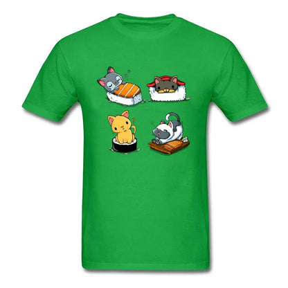 Ameowzing Kawaii Pusheen the Cat Sushi T Shirt. Short Sleeve 100% Cotton Casual T-Shirts Loose Top Size S-3xl