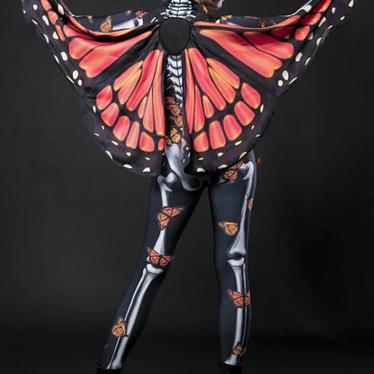 Women Halloween Skeleton Butterfly BodySuit Adult Kid Scary Costumes Cosplay Devil Jumpsuit Carnival Party Baby Girl Rompers