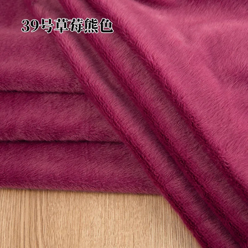 5mm Stretch European Mink Faux Fur Fabric High-Low Pattern for Clothing Scarves Hats Photo Props DIY Craft Decoration
