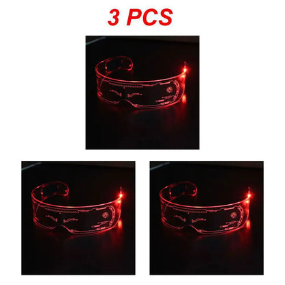 Sense of Future Science Technology LED Luminous Glasses Ins Popular Punk Goggles Party Christmas Colorful Light Shades Decor