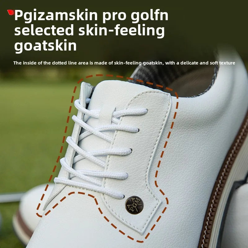 PGM Men's Golf Shoes With Anti Slip Studs, High Elasticity Cushioning, and Waterproof Block Sneakers XZ393