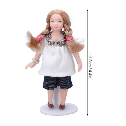 Doll House Servant 1:12 Doll House Miniature Turnable Ceramic Victorian Servant Toy Decoration With Stand