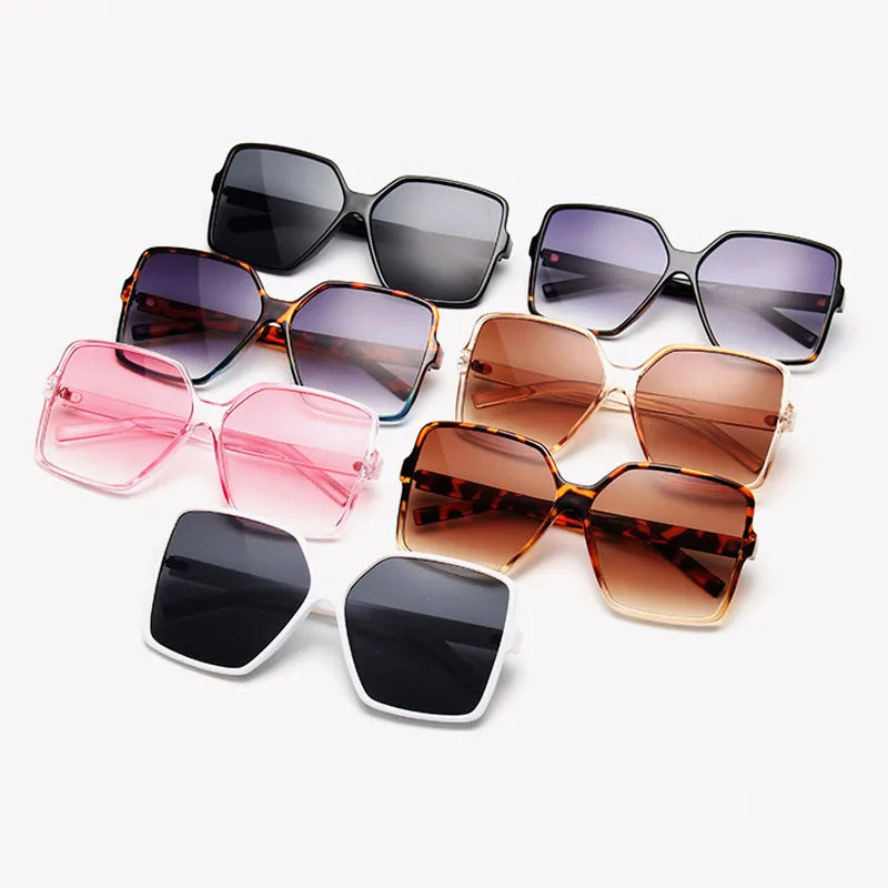 Women Oversized Square Sunglasses Gradient Plastic Brand Designer Female Sun Glasses UV400 Lentes De Sol Mujer Women Sunglasses