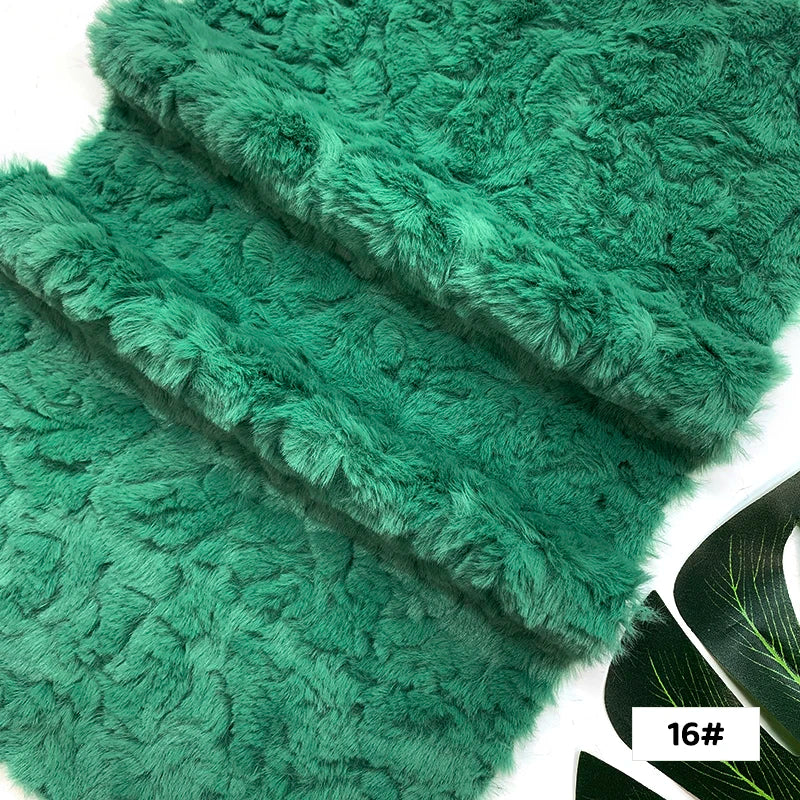 25x45cm Embossed Microfiber Plush Faux Fur Furry Fabric Soft Imitation Rabbit Fur DIY Doll Garment Coat Jacket Sewing Material