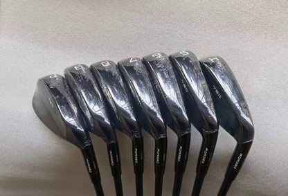 Golf Clubs Iron Set   P79.0 Black Tungsten  Golf Irons Set 4-9p 7Pcs Forged With Steel Shaft