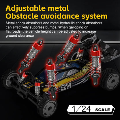 WLtoys 244016 1:24 RC Car 2.4G With DIY Lighting Electric High-Speed Competitive Racing Car Remote Control Toy for Kid Gift