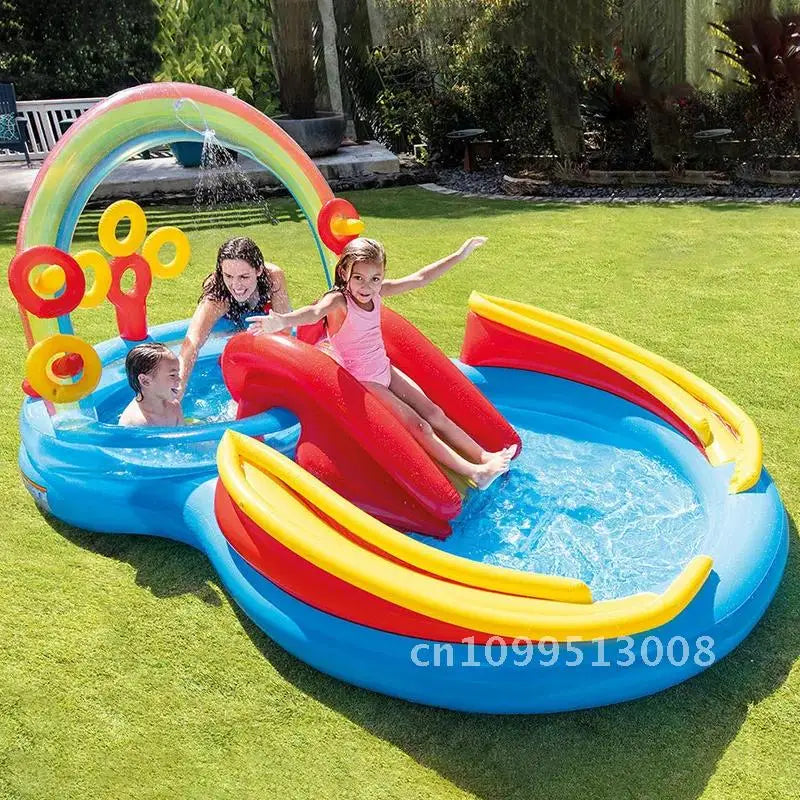 Swimming Children's Inflatable Big Pool Floats Slide Dinosaur Castle Pools Summer Play Piscina Water Toys Games Kids for Baby
