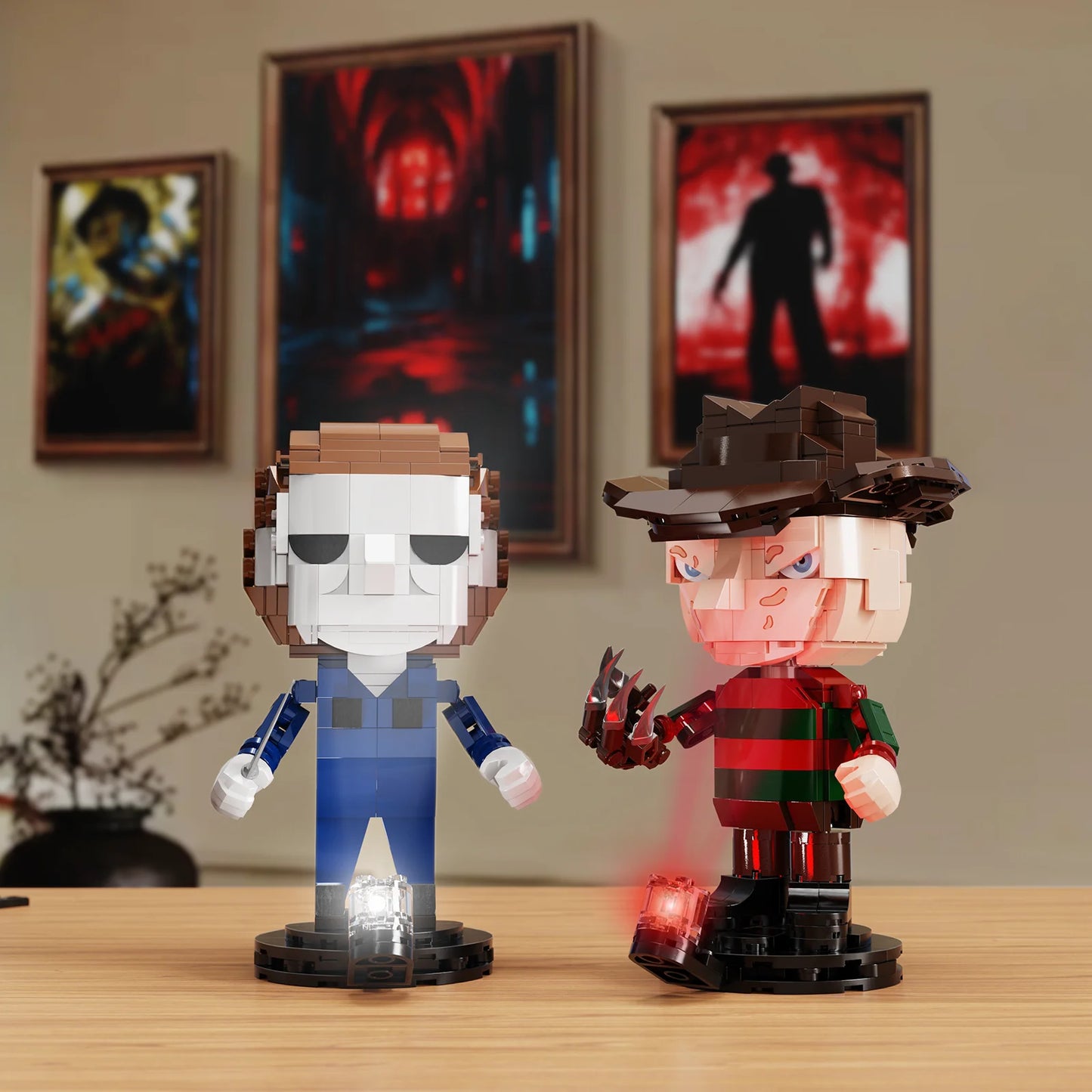 2in1 Horror Movie Figures Building Block Set Elm Street Freddyed Bricks Home Decor Halloween Gifts for Boys and Girls(625 Pcs)